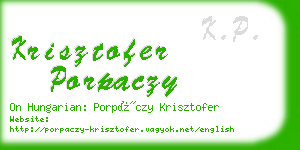 krisztofer porpaczy business card